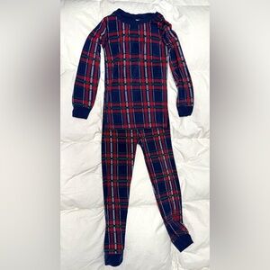 Hannah Andersson bamboo viscose red and blue plaid pajama set, size 4